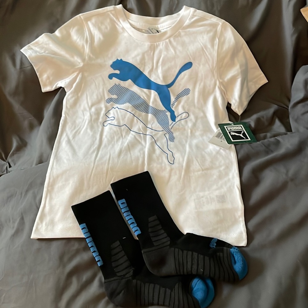 Puma kids size 6 shirt with socks